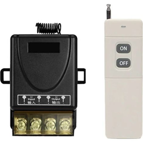 Interrupteur Télécommande Sans Fil DC 9V-72V pour Pompe Véhicule Électrique et Modification Automobile – Kit Longue Portée Haute Performance (Kit 3000M) Noir (1/5)