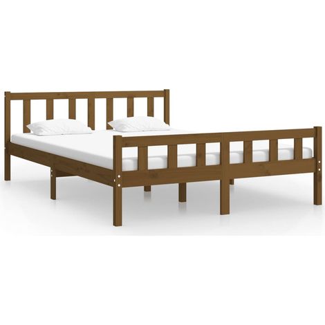 Maison Exclusive - Massivholzbett Honigbraun 120x200 cm