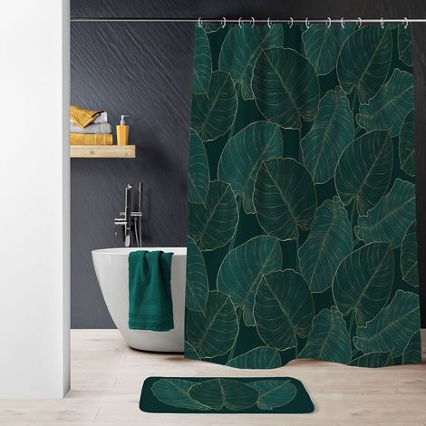 Rideau de douche polyester 180x200 Jade (1/4)