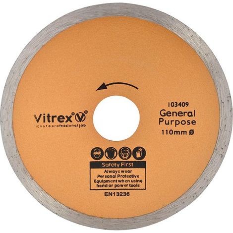 Vitrex 103409 110mm Diamond Replacement Blade for Tile and Stone Cutting