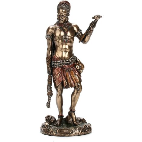 Signes Grimalt Figure de figure de personne  God Eshu Yoruba Bronce Golder 22x8x9cm 28042