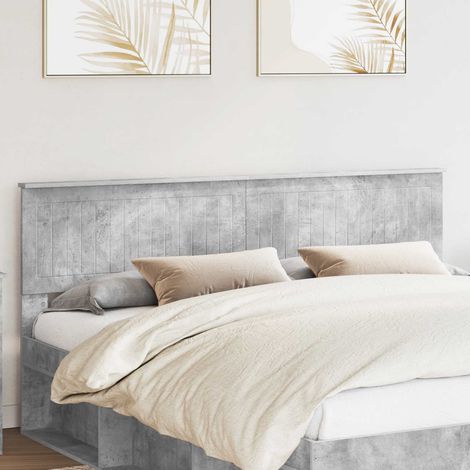 Tête de lit-Panneau de lit Gris béton 180 cm Bois d'ingénierie 380775 (1/5)