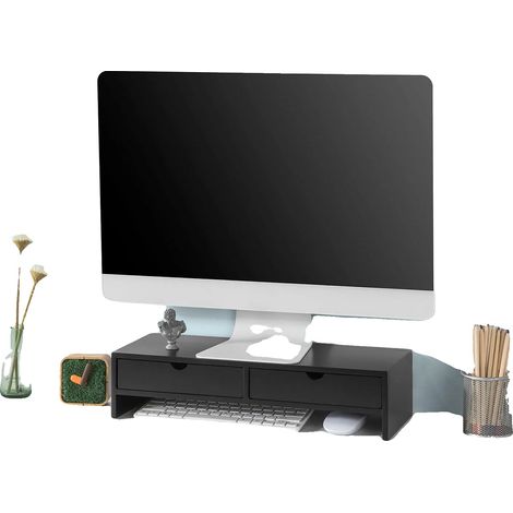 Monitorständer, ergonomisches Design, platzsparende Aufbewahrung, Schwarz (1/2)
