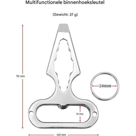 Clavos de acero inoxidable para defensa personal, Portátiles, Llave inglesa, hacer senderismo, pescar, hacer barbacoas, Plateados (1/5)