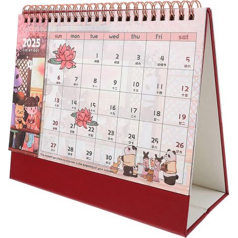 Calendrier de bureau mignon, petit calendrier de bureau à rabat, calendrier mensuel décoratif, accessoire de bureau-21.00X17.00X8.00CM-Multi (1/3)