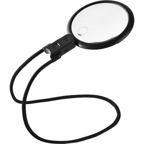 Loupe mains libres 36 LED, rechargeable 5X/15X, idéale pour le cou, la lecture, la couture et la bijouterie. (1/4)