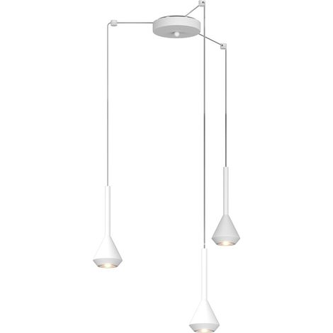 Lampadario Moderno Aygo Metallo Bianco 3 Luci Gu10