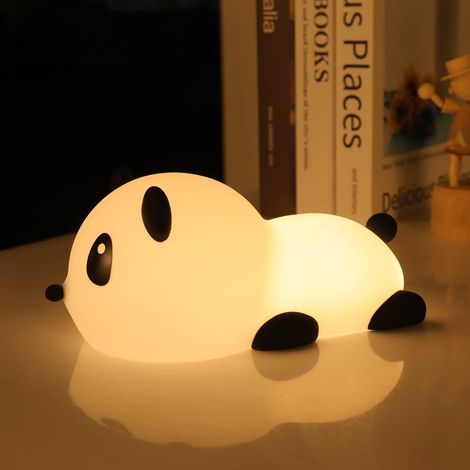 Veilleuse panda pour enfants (1 pièce), 7 couleurs, adorable panda, veilleuse tactile en silicone, veilleuse bébé, veilleuse LED rechargeable avec mi