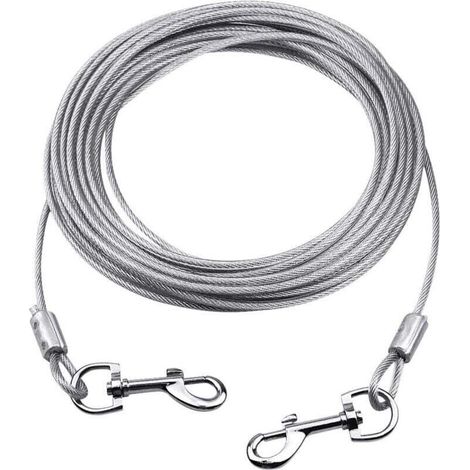 Câble d'attache pour Chiens jusqu'à 80 kg, 10M (Blanc), Animaux de Compagnie Plomb pour Chiens de Petite, Moyenne ou Grande Taille (Blanc, 10M) (1/4)