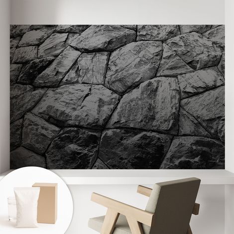 Papier peint intissé mural installation rapide du papier peint durable et résistante - Colle incluse gratuite Textures de pierre 104x70 cm (1/5)