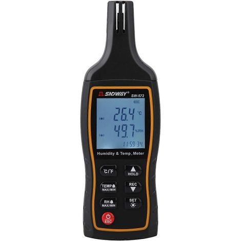 SW-572 LCD-Thermometer, Handthermometer, digitales Temperaturmessgerät, Hygrometer, Feuchtigkeitsmesser (1/4)