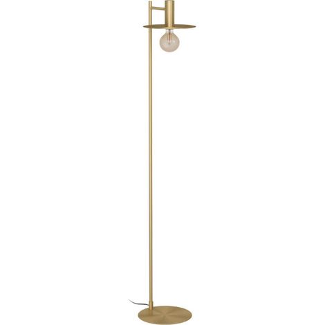 Lampe debout Escandell en laiton en laiton en laiton E27 1x40w L: 27 cm B: 25 cm H: 156 cm avec interrupteur de repose-pieds (1/3)