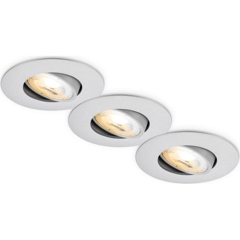 Lot 3 Spots Encastrables LED, Dimmable, CCT, IP23, Chrome Mat (1/5)