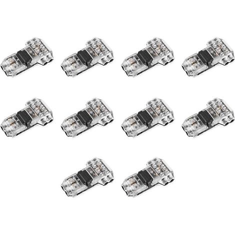 Lot de 10 connecteurs de fils, connecteurs de fils basse tension, connecteurs en T, connecteurs d'épissure de fils à 2 broches en T (1/5)