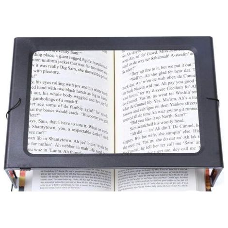 Loupe rectangulaire pliable pleine page mains libres avec 12 lumières LED pour lire, travailler (1/5)