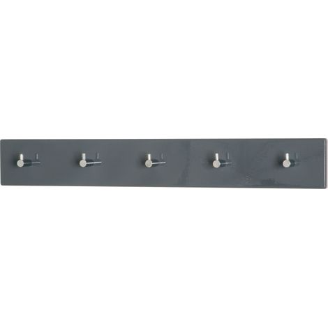 Porte-manteau 5 patères murales design gris Elio