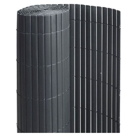 Canisse en PVC anthracite - 90% d'occultation - Long 42 m, Hauteur 1.80 m