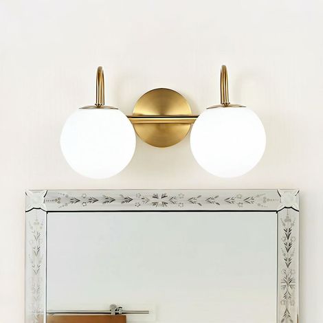 Applique murale double en métal, suspension G9 avec abat-jour en verre, lampe de miroir de salle de bain, lampe de chevet, lampe de lecture (1/5)