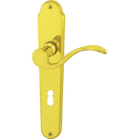 Südmetall Türgriff-Garnitur Langschild Panda BB Messing poliert gold 225 x 40 mm