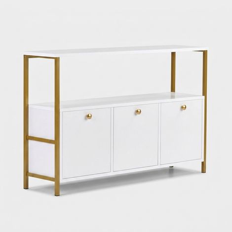 Moderne Eingangskonsole mit Türen und Ablage in Solace Gold (1/5)
