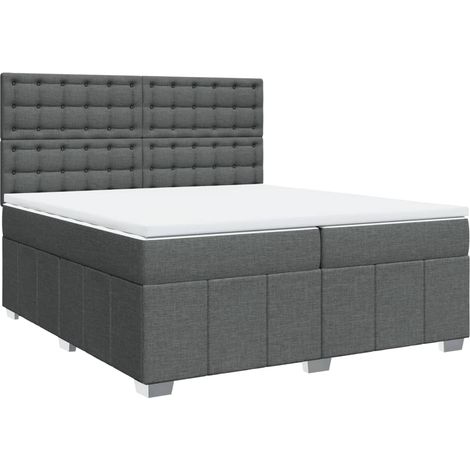 Maison Exclusive - Giroletto a Molle con Materasso Grigio Scuro 200x200 cm Tessuto (1/5)