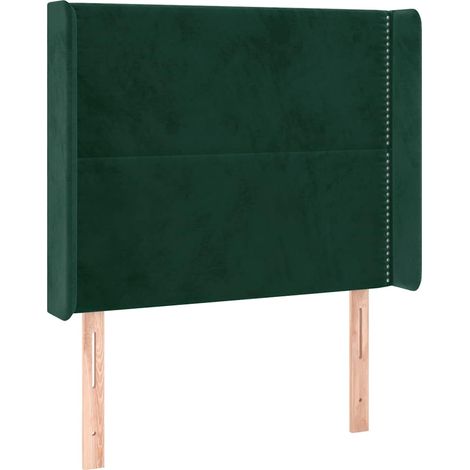 Maison Exclusive - Testiera ad Orecchio Verde Scuro 103x16x118/128cm in Velluto (1/5)