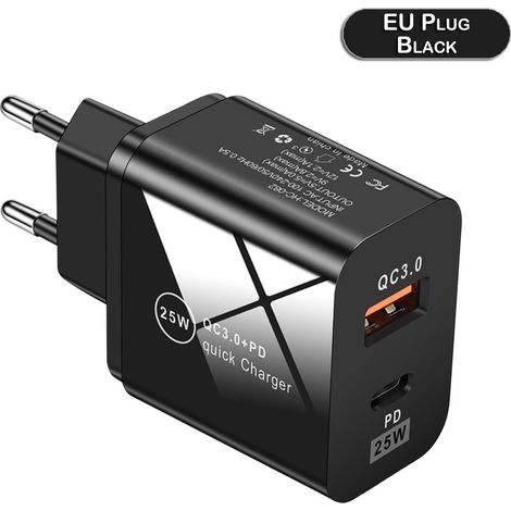Adaptateur Secteur - Chargeur USB-C 25 W - QC 3.0 Et PD 20 W - Pour Maison Bureau Voyage - 1 Pièce (1/5)