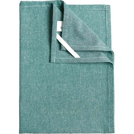 Torchon de cuisine en coton uni aspect tissé Bleu 45x65 cm (1/4)
