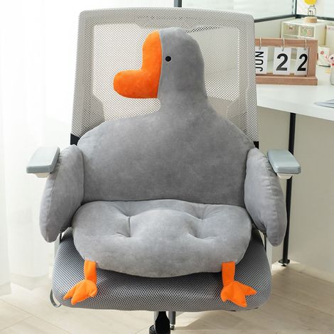 Coussin de bureau ergonomique en forme d'oie, design avec bretelles, confortable pour étudiants et adultes, gris 80x40 cm