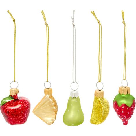 5er-Set Tannenbaum-Anhänger aus Glas in Form von Früchten, 6 cm - Atmosphera créateur d'intérieur (1/5)
