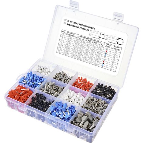 TRU COMPONENTS TC-11991840 Aderendhülsen-Sortiment 0.5 mm², 0.75 mm², 1 mm², 1.5 mm², 2.5 mm², 4 mm²