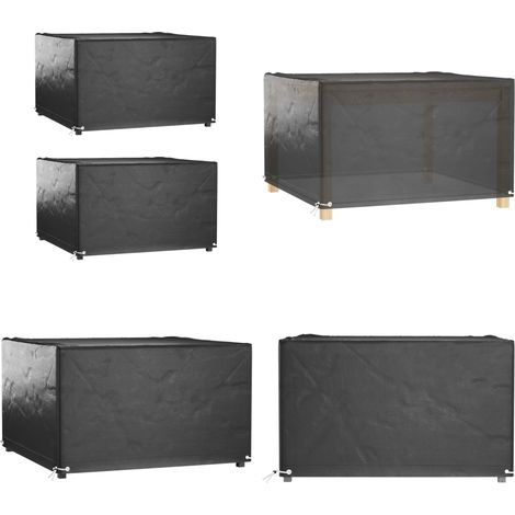 Gartenmöbel-Abdeckungen 2 Stk. 8 Ösen 125x125x75 cm Quadratisch - Gartenmöbelschutzhülle - Rattanmöbel Abdecken - Wetterfeste Gartenabdeckung - UV-resistente Gartenabdeckung - Gartenmöbelüberdachung - (1/5)