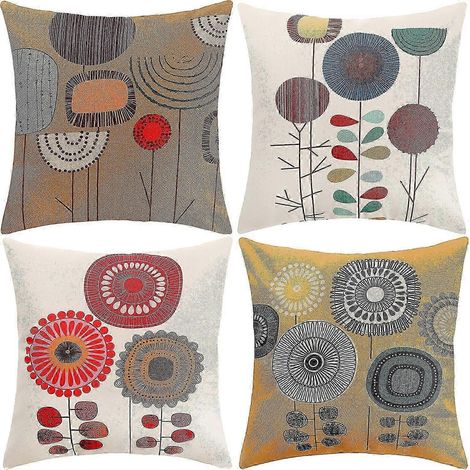 Housse de coussin 45x45cm, lot de 4 housses de coussin décoratives pour canapé, bureau, voiture, maison (1/5)