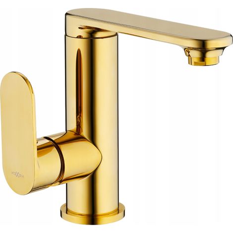 Mexen Milo rubinetto lavabo maniglia laterale, oro - 71305-50 (1/2)