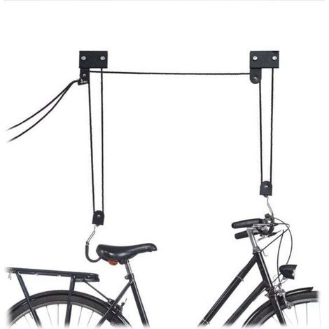 Sistema di sospensione per bicicletta a soffitto - portata 57 kg - con gancio - universale - con puleggia