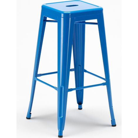Barhocker 76cm aus stahl metall für bar und küche Steel Up - Blau (1/5)