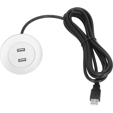 Prise USB encastrable pour canapé, double port de charge USB, installation affleurante, pour usage domestique, argenté (1/5)