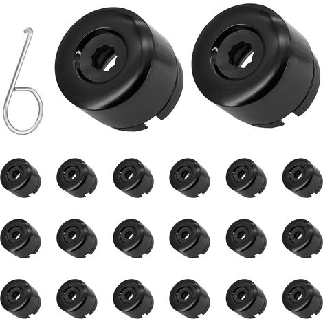 Capuchon Boulon Roue, Cache écrou 19 mm, Capuchons d'écrous de Roue de Voiture, avec outil de retrait, (Noir) (1/5)