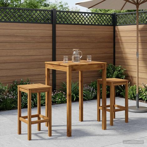 vidaXL Mesa de Bar para Jardín Natural 70 x 68,5 x 105 cm (1/5)