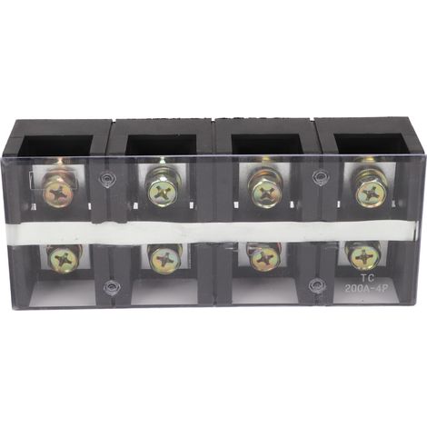 Bornier double rangée haute intensité 200A 600V 4 positions avec couvercle PC pour distribution d'éclairage et puissance (2004) (1/5)