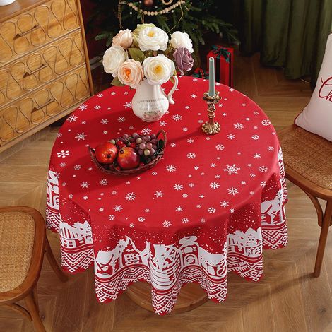 nappe ronde de noël lavable et antitache décoration de noël et du nouvel an diamètre 150 cm (1/5)