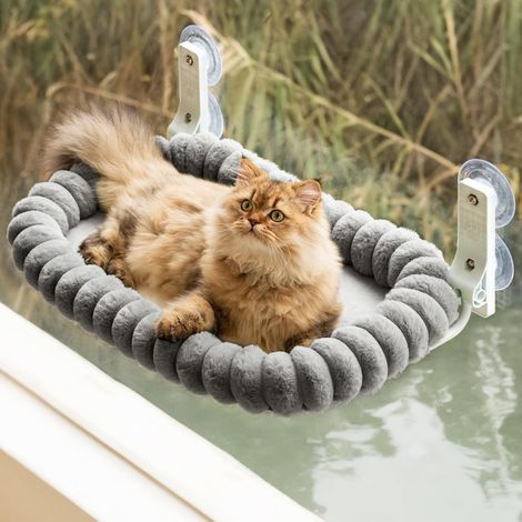 1 Hamac Chat Fenêtre Pliable, Support 18kg, Coussin Réversible Lavable, Pour Salon Chambre (1/5)