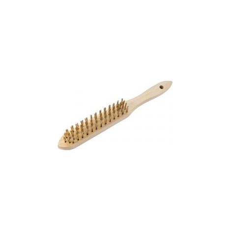 BELLOTA cepillo pua acero 50801-4 con mango , Cepillo manual acero latonado con mango 50801/4.  4 hileras Tamaño: 295 mm Características: Forma de púa: Recta Material: (1/2)