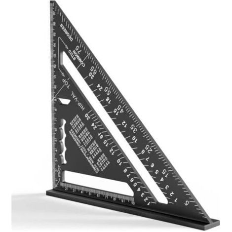 180 mm Carpenter's Square, Aluminum Ruler, Triangular Carpenter's Squares Thickened to 45 90 Degrees, High Precision Measuring Tools, for Carpenter, Roofer, Engineer (1/5)