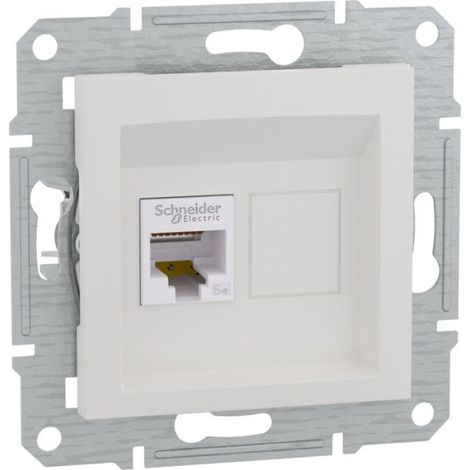 Prise Rj45 Catégorie 5e - Blanc - Pour Installation Murale Dans Boîte De Jonction - 1 Pièce (1/5)