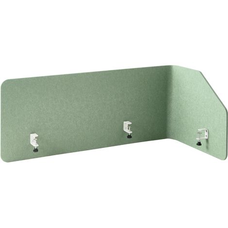 Panel separador esquinero PET panel pantalla acústica oficina 120 x 60 x 50 cm verde claro Foldy (1/5)