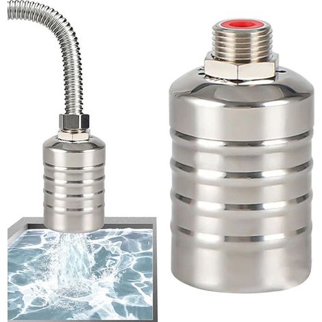 Válvula de nivel de agua - Válvula automática de nivel de agua con interruptor de flotador. No requiere electricidad, evita obstrucciones, filtro integrado para el depósito de almacenamiento. (1/5)