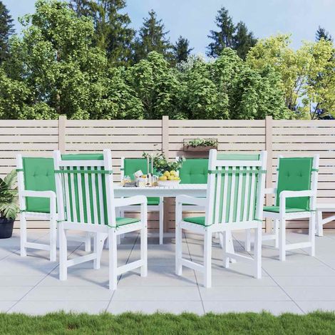 vidaXL Cojín silla jardín respaldo bajo 6 uds tela Oxford verde (1/5)