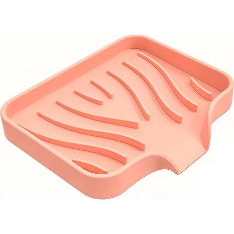 Portasapone in silicone con scolapiatti, resistente all'acqua e antiscivolo, per bagno e cucina. (1/5)
