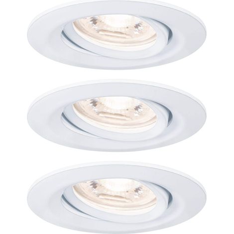 Nova mini LED spots encastrés Coin rond orientables incl. 3x4 watts spot encastré pour plafond Blanc dépoli Lampe encastrée aluminium Blanc chaud 2700 K (1/5)